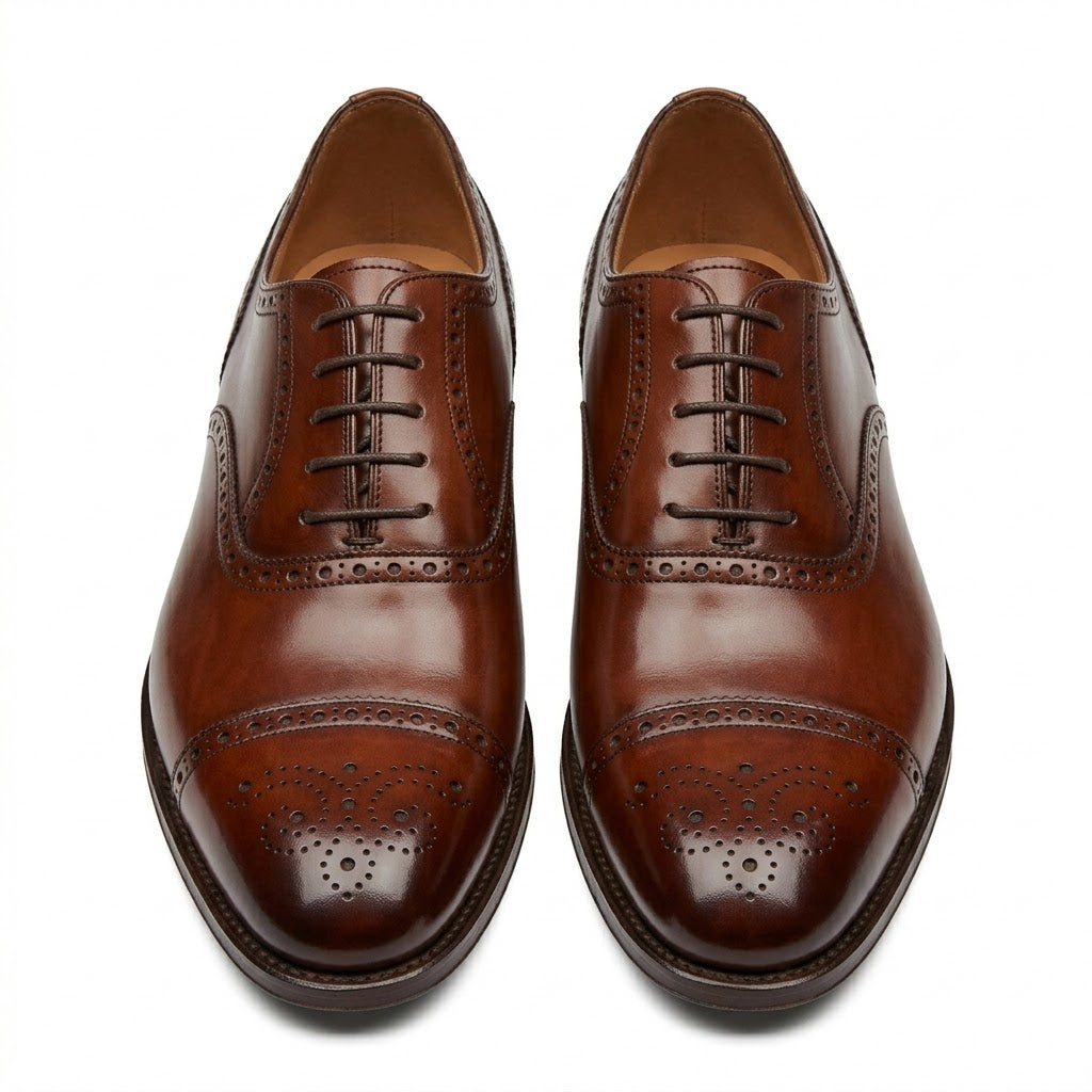 Hand-Burnished Calfskin Oxfords